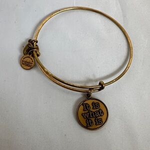 Alex and Ani Gold Tone Bracelet with Inspirational Charm